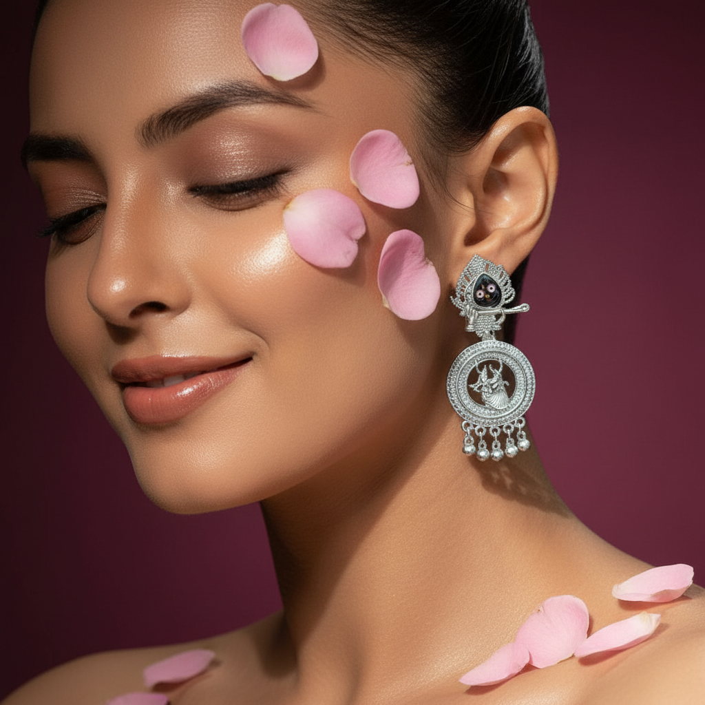 Beautiful Shri Krishna Ji Earrings and Jhumka