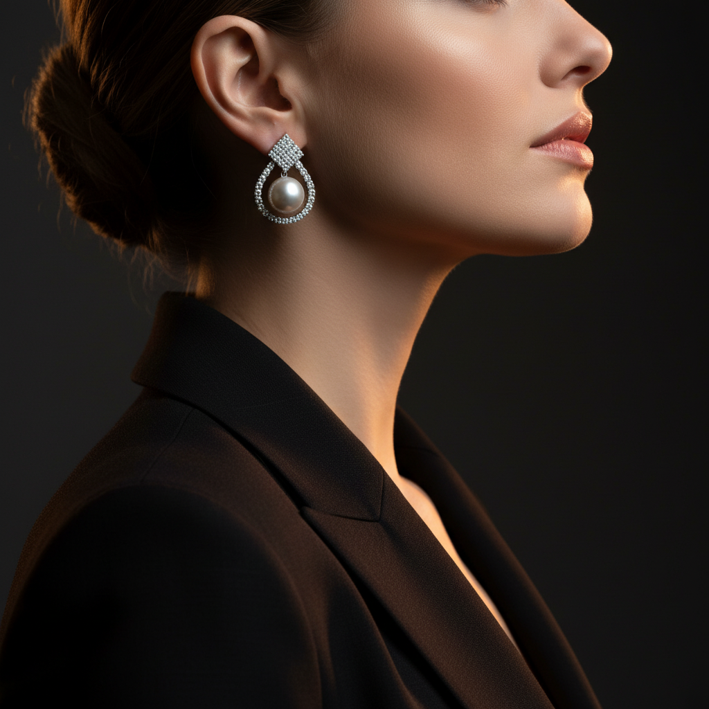 Dew drop pearl earrings