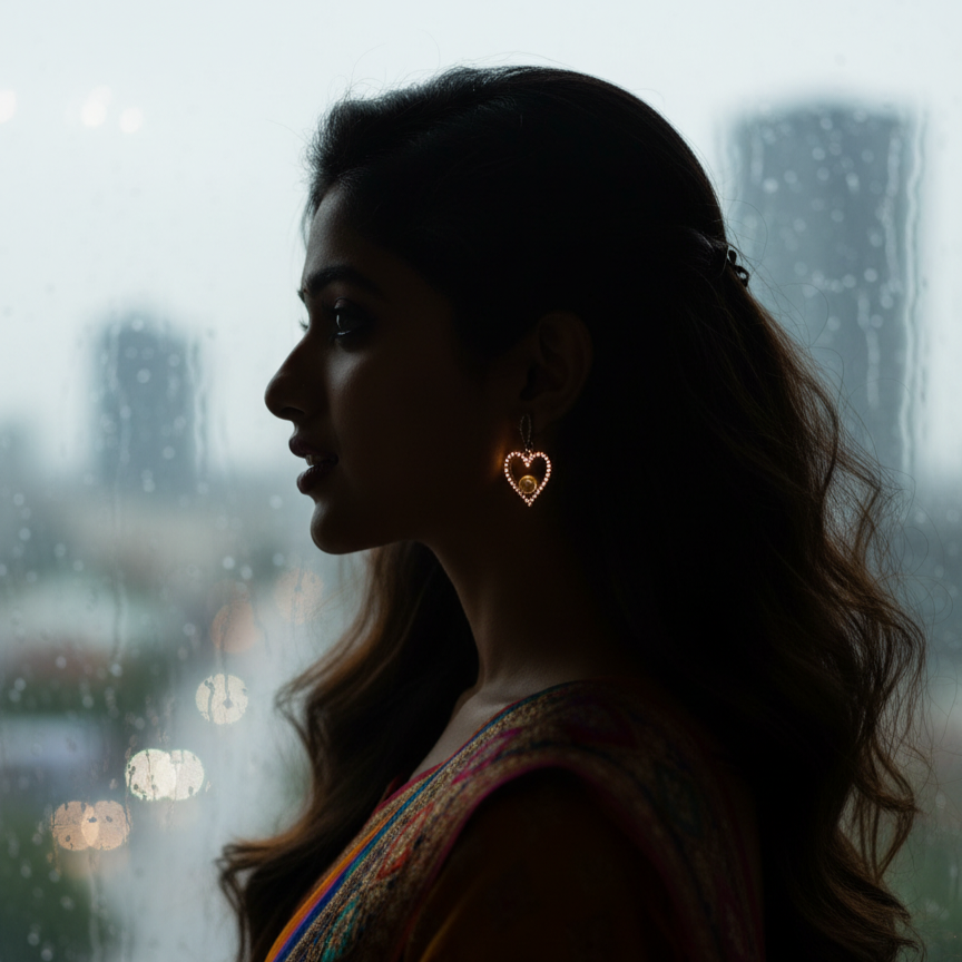 heart-shaped hoop earrings