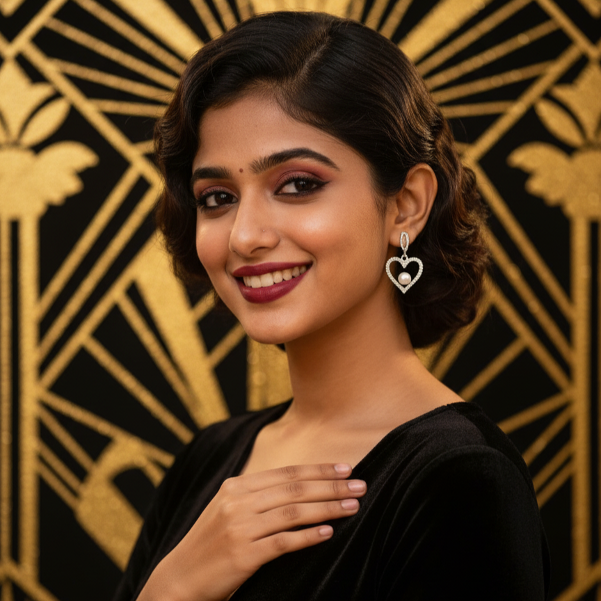 heart-shaped hoop earrings