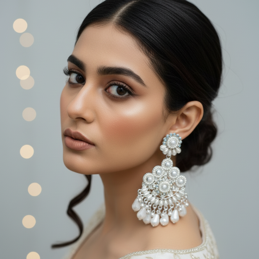 Danglers Earring for Women & Girls heavy earrings for wedding Pearl, Diamond Brass Drops & Danglers