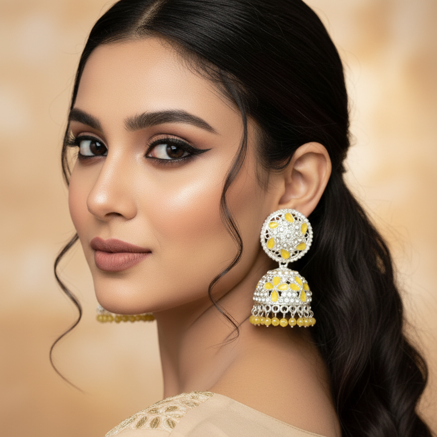 Stylish Jewellery Latest & High Quality purple calour square Jhumka/Jhumki Earing's for Girls and Women's