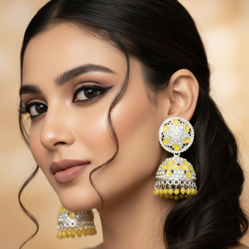 Stylish Jewellery Latest & High Quality purple calour square Jhumka/Jhumki Earing's for Girls and Women's