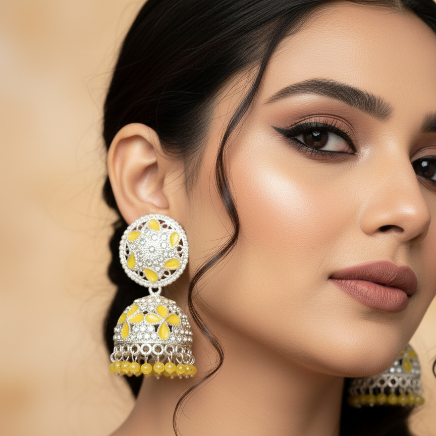 Stylish Jewellery Latest & High Quality purple calour square Jhumka/Jhumki Earing's for Girls and Women's