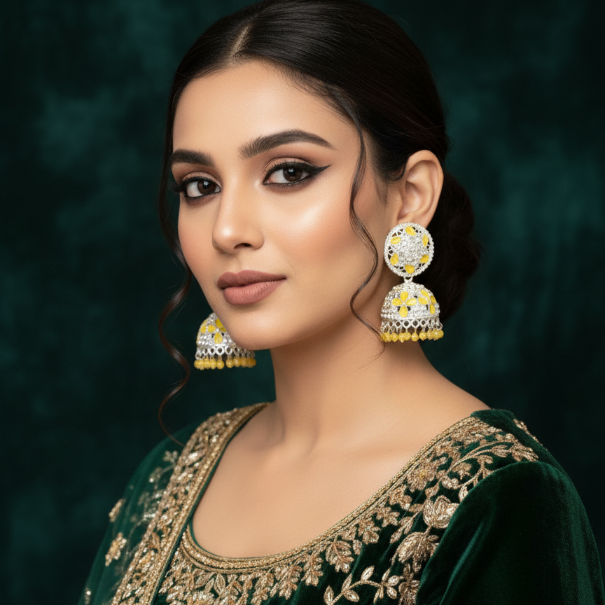 Stylish Jewellery Latest & High Quality purple calour square Jhumka/Jhumki Earing's for Girls and Women's