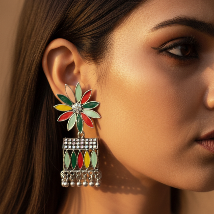 Rainbow Daisy Party Earrings