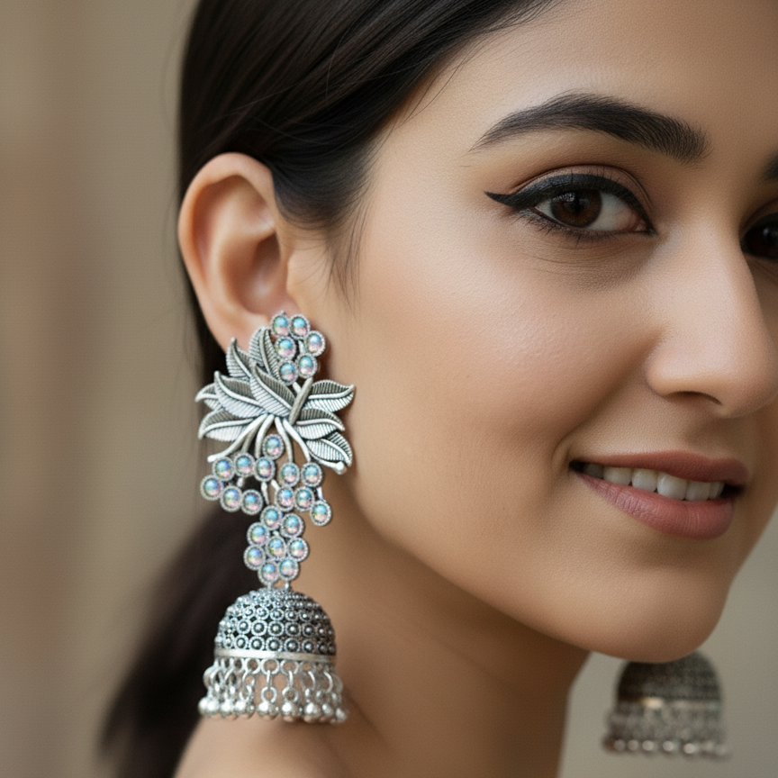 Vintage Palm Bloom Jhumka