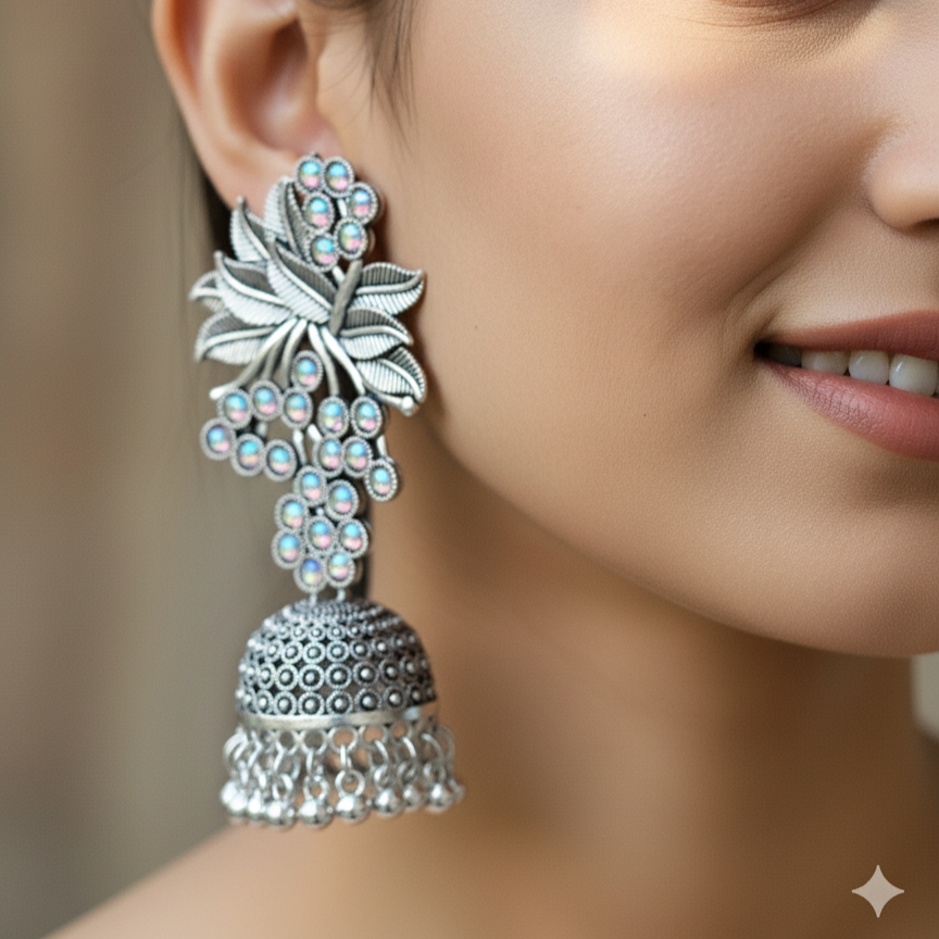 Vintage Palm Bloom Jhumka