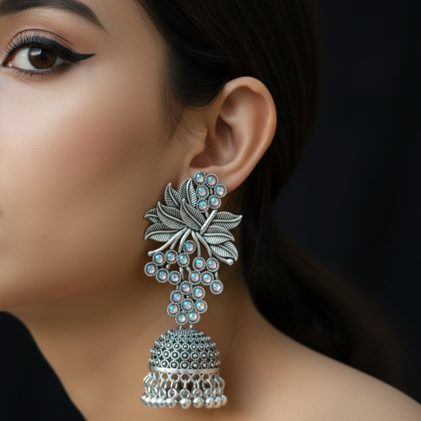 Vintage Palm Bloom Jhumka