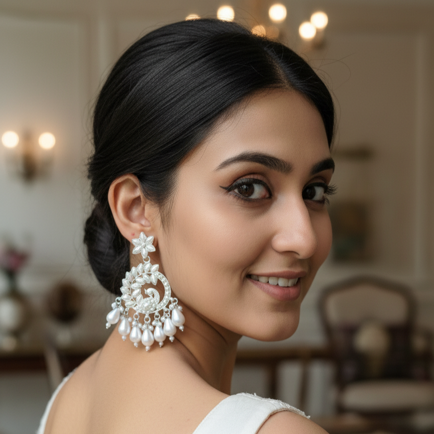 Pearl Blossom Chandbali