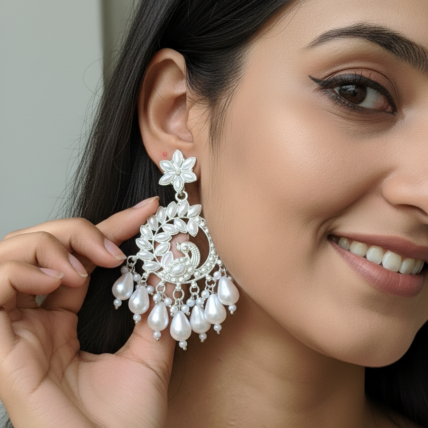 Pearl Blossom Chandbali