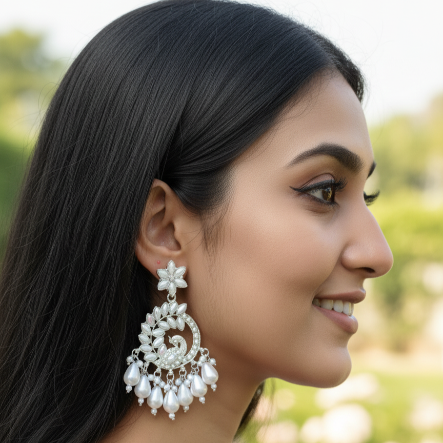 Pearl Blossom Chandbali