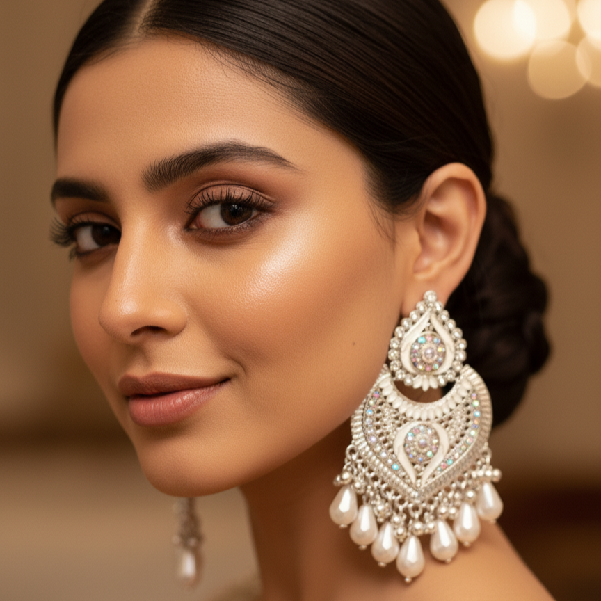 Chandbali earrings.
