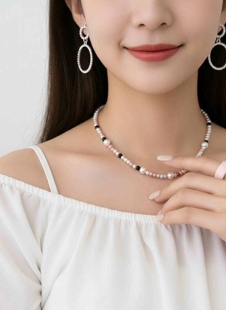 Crystal Circle Drop Earrings