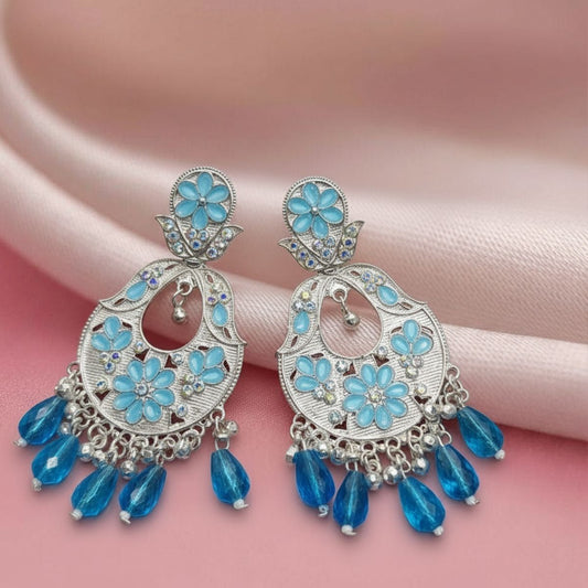 Pearl Blossom Oxidised Jhumka