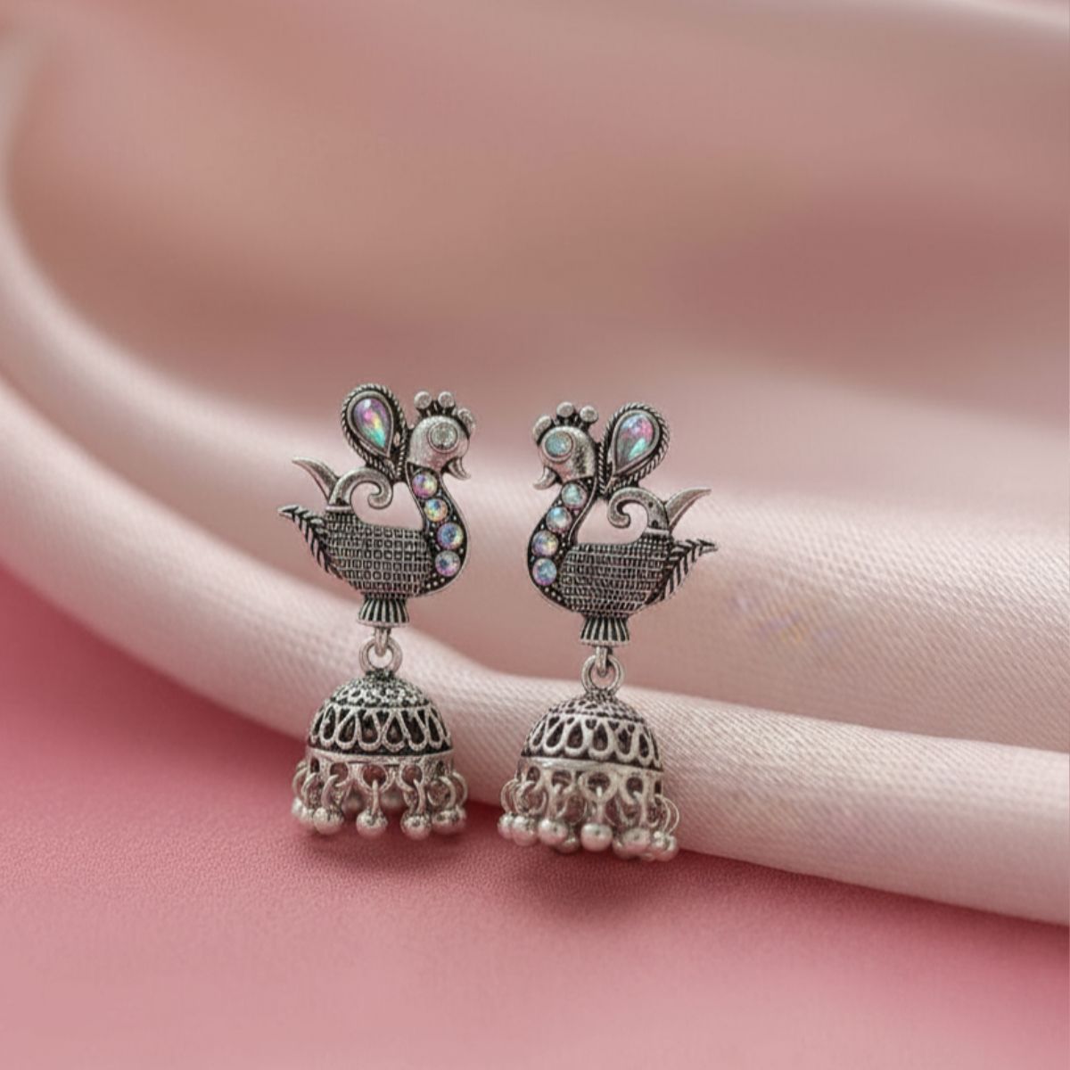 Royal Swan Oxidised Jhumka