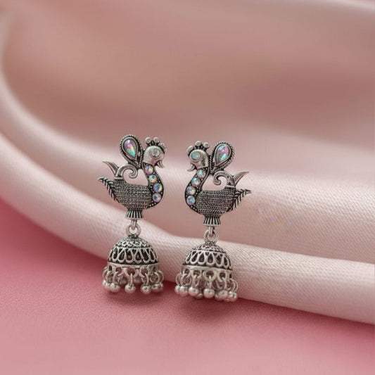 Royal Swan Oxidised Jhumka