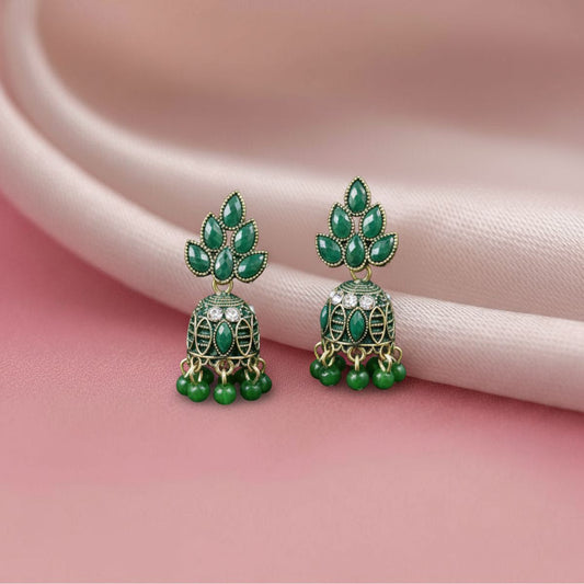 Emerald Leaf Jhumka
