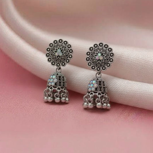 Tribal Star Oxidised Jhumka