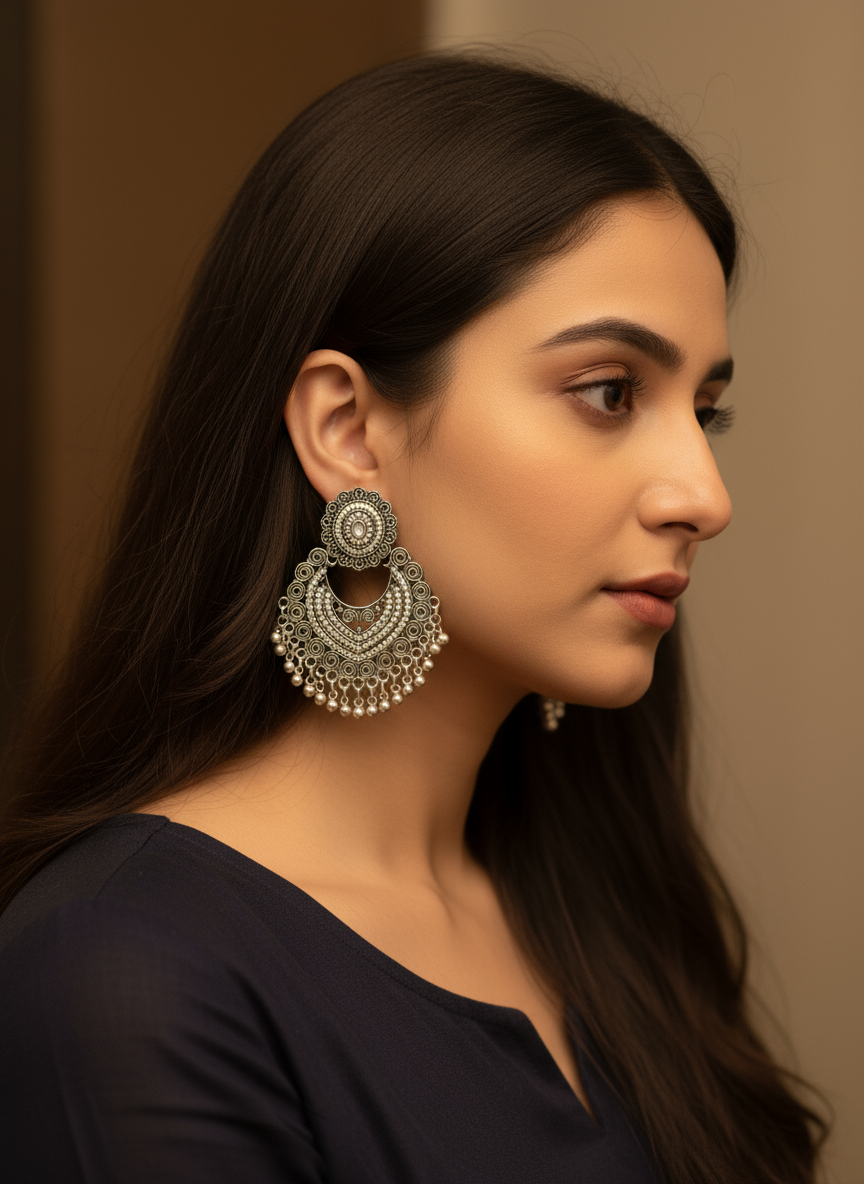 Mirror Swirl Chandbali