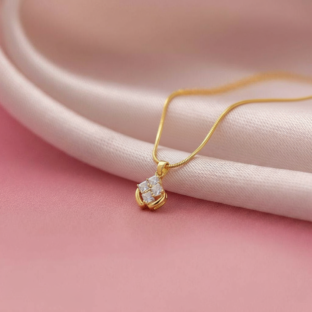 Elegant Four Stone Diamond Necklace